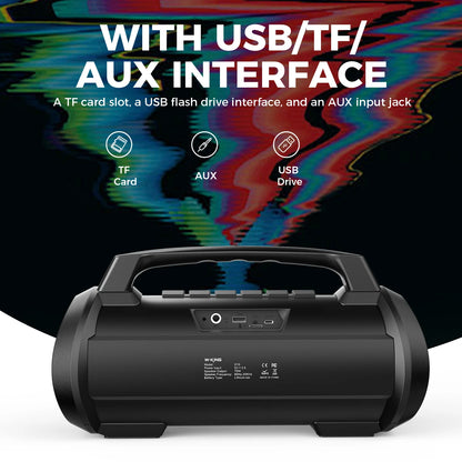 W-KING D10MIC 70W RMS Bluetooth Portable Speaker Wireless Loud IPX6 Waterproof Bluetooth Music Box with Subwoofer/Bass Boost