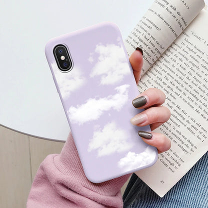 Flowers Funda For Phone Case iPhone X XS MAX XR Capa Soft Silicone Cute Cat Bear Back Cover For iPhone XR Bumper Women Anti-Fall