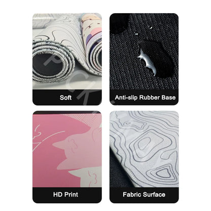 Cat Locking Edge Mouse Mats Cute Large Rubber Mouse Pad Gaming Mousepads Gamer Mousepad Black Desk Pads Office Keyboard Mat
