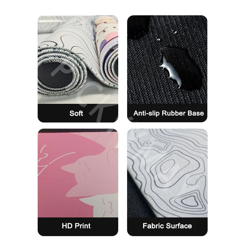 Cat Locking Edge Mouse Mats Cute Large Rubber Mouse Pad Gaming Mousepads Gamer Mousepad Black Desk Pads Office Keyboard Mat
