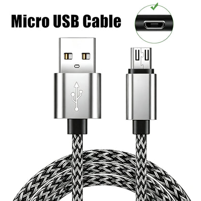 Micro USB Data Charging Braided Cable For Samsung S7 Redmi 9A 10A 12C Honor 7 8X 9i 20i OPPO R11 R15 A3 A51 A73 A7X VIVO Y85 Y93
