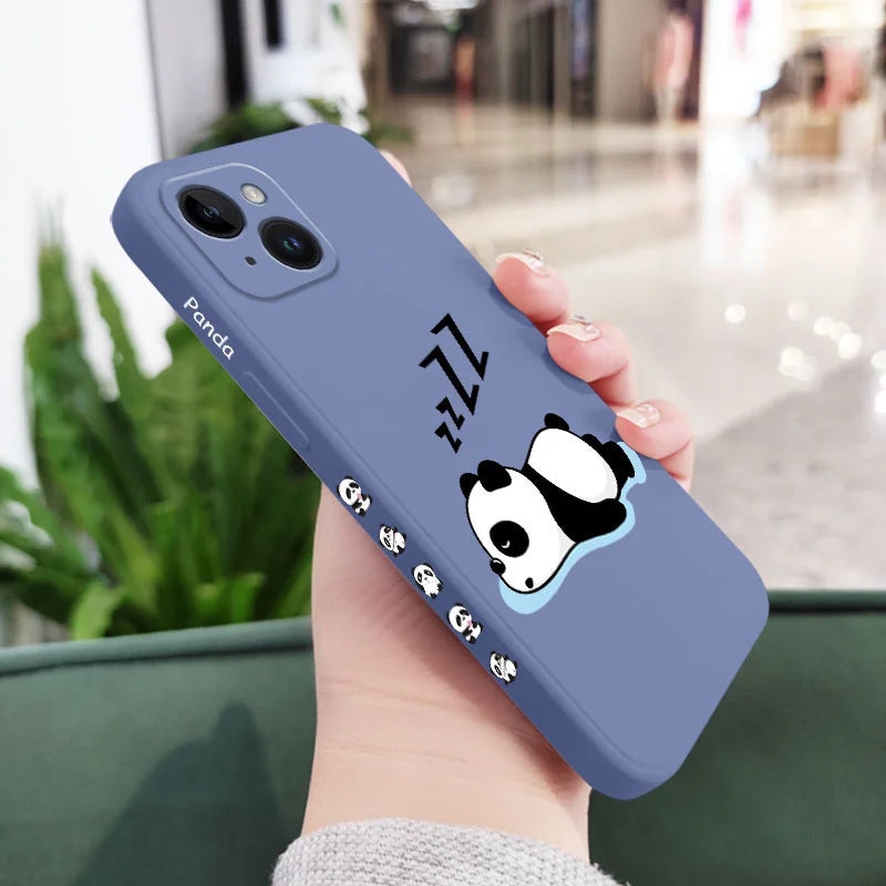 Sleepy Panda Phone Case For iPhone 16 16e 15 14 13 12 11 Pro Max Mini X XR XS SE2020 8 7 Plus 6 6S Plus Cover