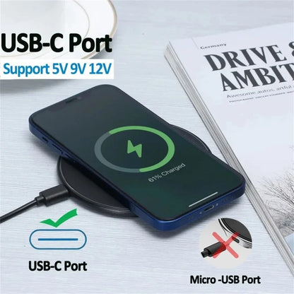 15W Wireless Charger Pad Stand For iPhone 15 14 13 Pro Max Samsung S24 Xiaomi Phone Charger Induction Fast Charging Dock Station