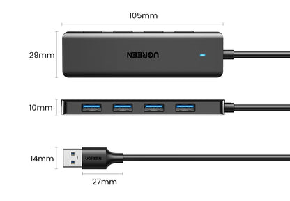 UGREEN USB3.0 HUB 4 Ports USB-A Splitter Slim USB Expander for Mouse Keyboard Flash Drive U Disk Printer and Laptop PC PS5 Xbox