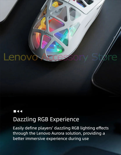 Lenovo Aurora Gaming Mouse GM11 Pro RGB 3-mode 2.4G Wireless Bluetooth 12000 DPI Adjustable Lightweight Portable Rechargeable