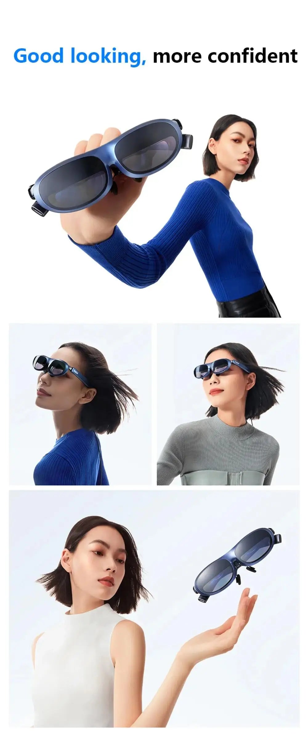 Rokid Max AR 3D Smart Glasses Station Overseas Global Version Micro OLED 215' Max Screen FoV Viewing For Video Games