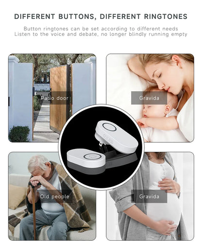 Hococa US/EU/UK Plug Outdoor Wireless Doorbell 60 Songs Melodies Waterproof Welcome Door Bell 200m Remote Call Bell With Battery