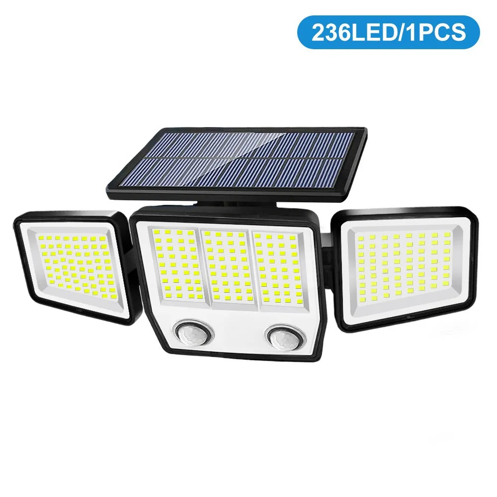 236/366LED Solar Motion Sensor Lights Outdoor Waterproof Solar Floodlight Wall Light 3  Mode Solar Security Lights Garden Yard P