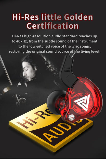 QKZ AK6 Sports In-Ear Earphones with Remote Control Microphone Heavy Bass HiFi Wired Earbuds for iPhone Samsung