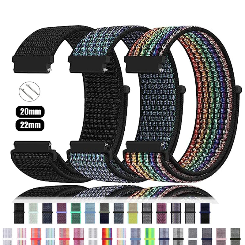Nylon Loop Band For Amazfit GTS 4/3/2e Mini/GTR 4/3/2e/Balance/Stratos 20/22mm Watch Bracelet for Correa Amazfit Bip 5-6 Straps