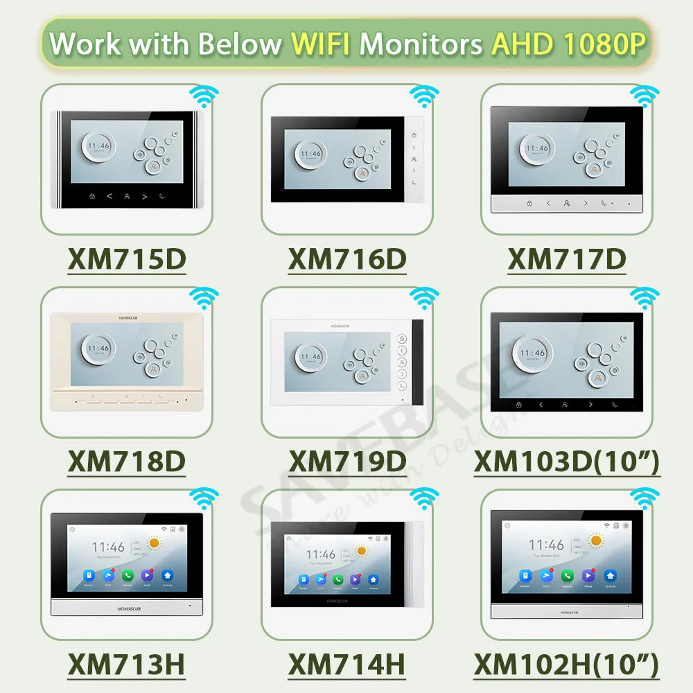 XC112F-3 HD IP65 Doorbell Camera with 3 Call Buttons for 4 Wire 1080P Tuya APP Video Door Phone Intercom Home Security 3 Flats