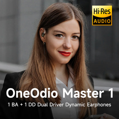Oneodio Master1 Wired Earphones In Ear 1BA+1DD Hi-Res Monitor Headphones Detachable HiFi Earbuds 3.5mm/Type C With Microphone