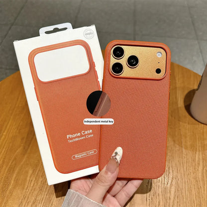 Luxury Official Technology Woven Magnetic Case For iPhone 18 17 16 15 14 13 Pro Max For Magsafe Technical Fabric Original Cover