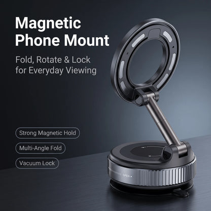 Vacuum Suction MagSafe Magnetic Phone Holder, 360° Rotatable Foldable Car Mount for Dashboard Glass Desk Multi-scene Use