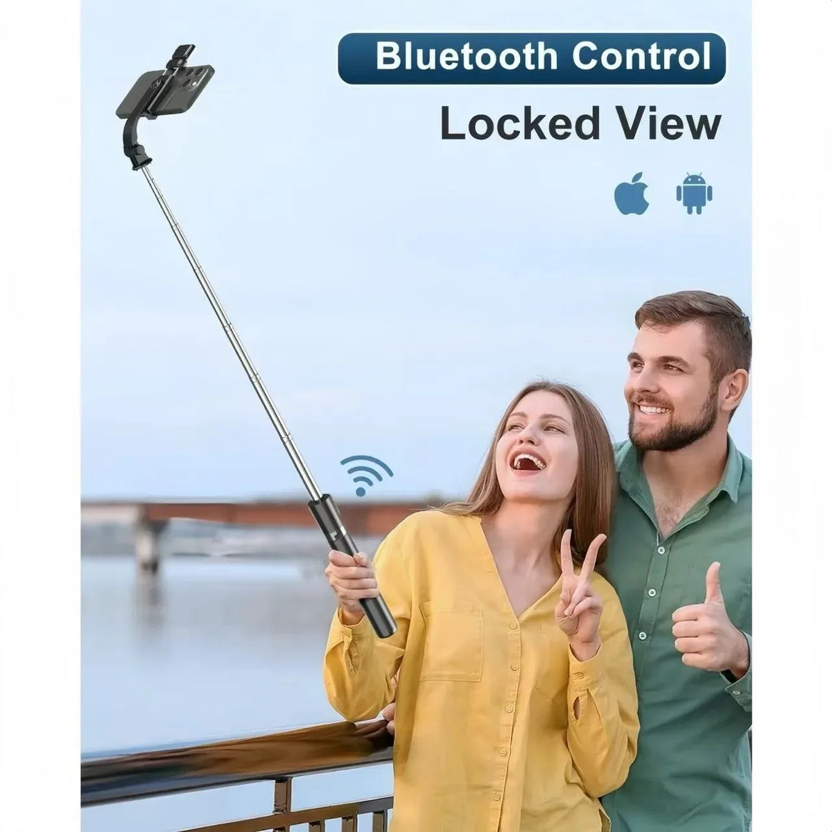 Portable Selfie Stick Tripod With Adjustable Fill Light Bluetooth Remote For iPhone