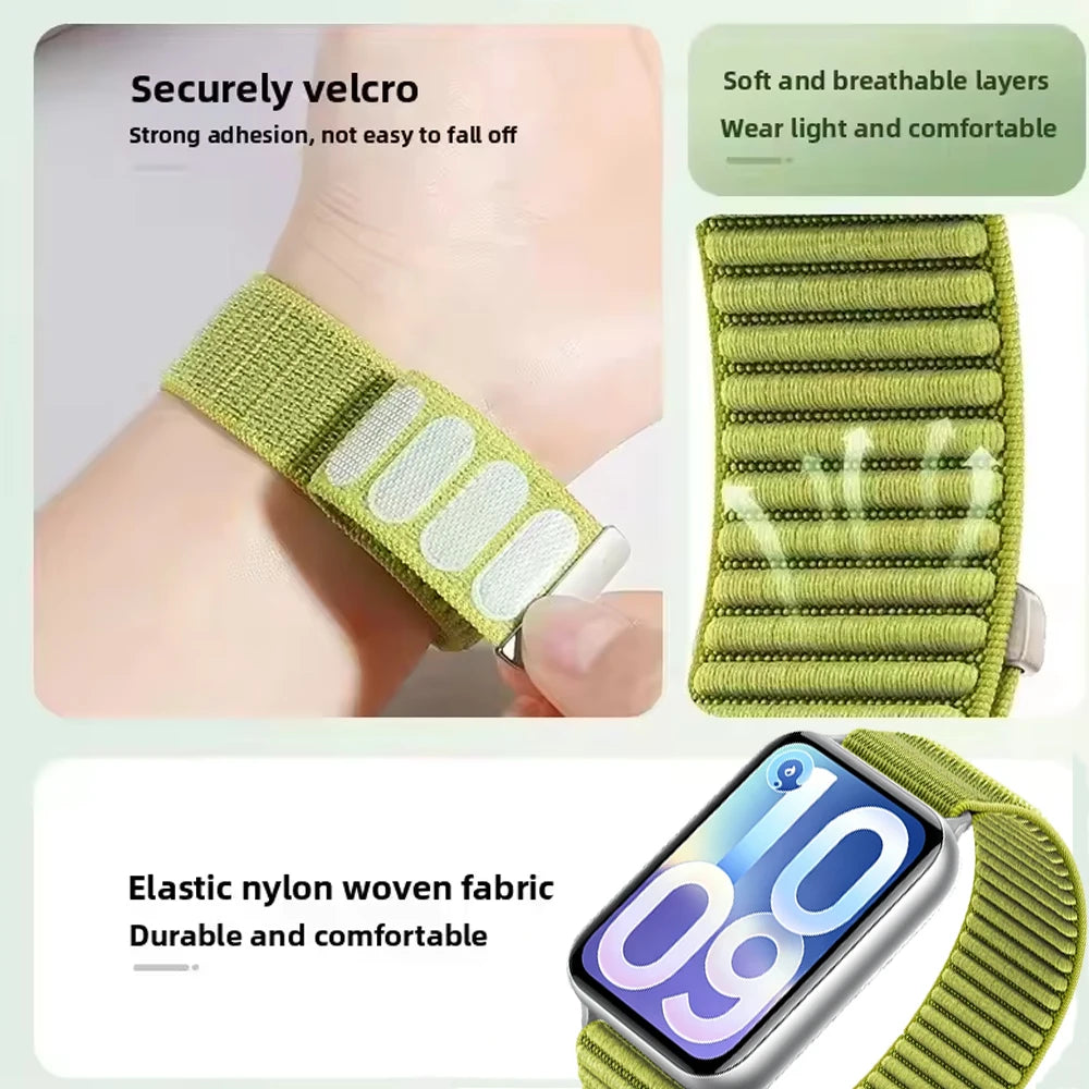Nylon Loop Braided Strap for Xiaomi Mi Band 10 Pro/9 Pro/8 Pro Wave Soft Breathable Band Replaceable for Redmi Watch 6 5 4 Belt