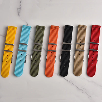 New Ribbed Nylon Watch Strap 18mm 20mm 22mm Qucik Release Straps Military Sports Watchband Fabric Strap for Omega/Smart/Samsung
