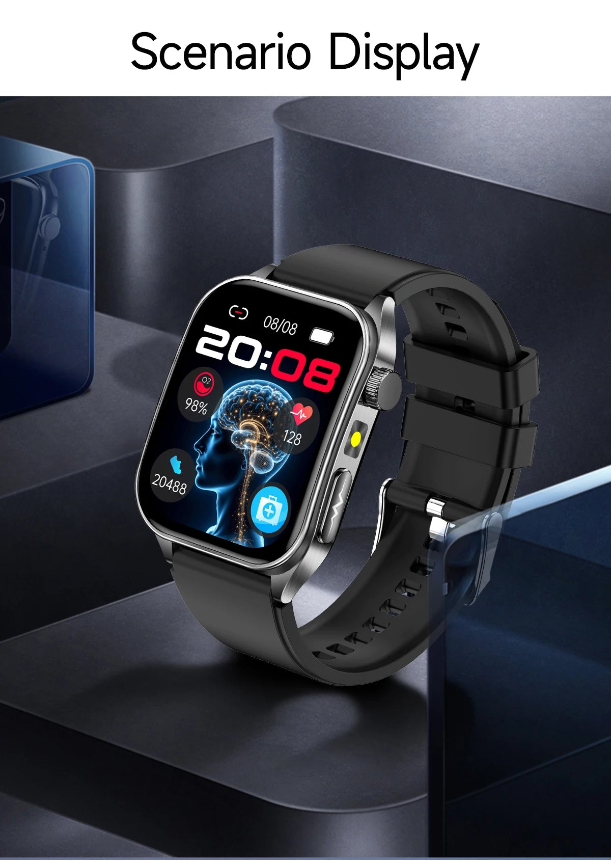 2026 New Health Smart Watch Laser Therapy Reduce Three Highs Blood Oxygen Pressure Uric Acid Blood Lipid ECG Smartwatch For Man