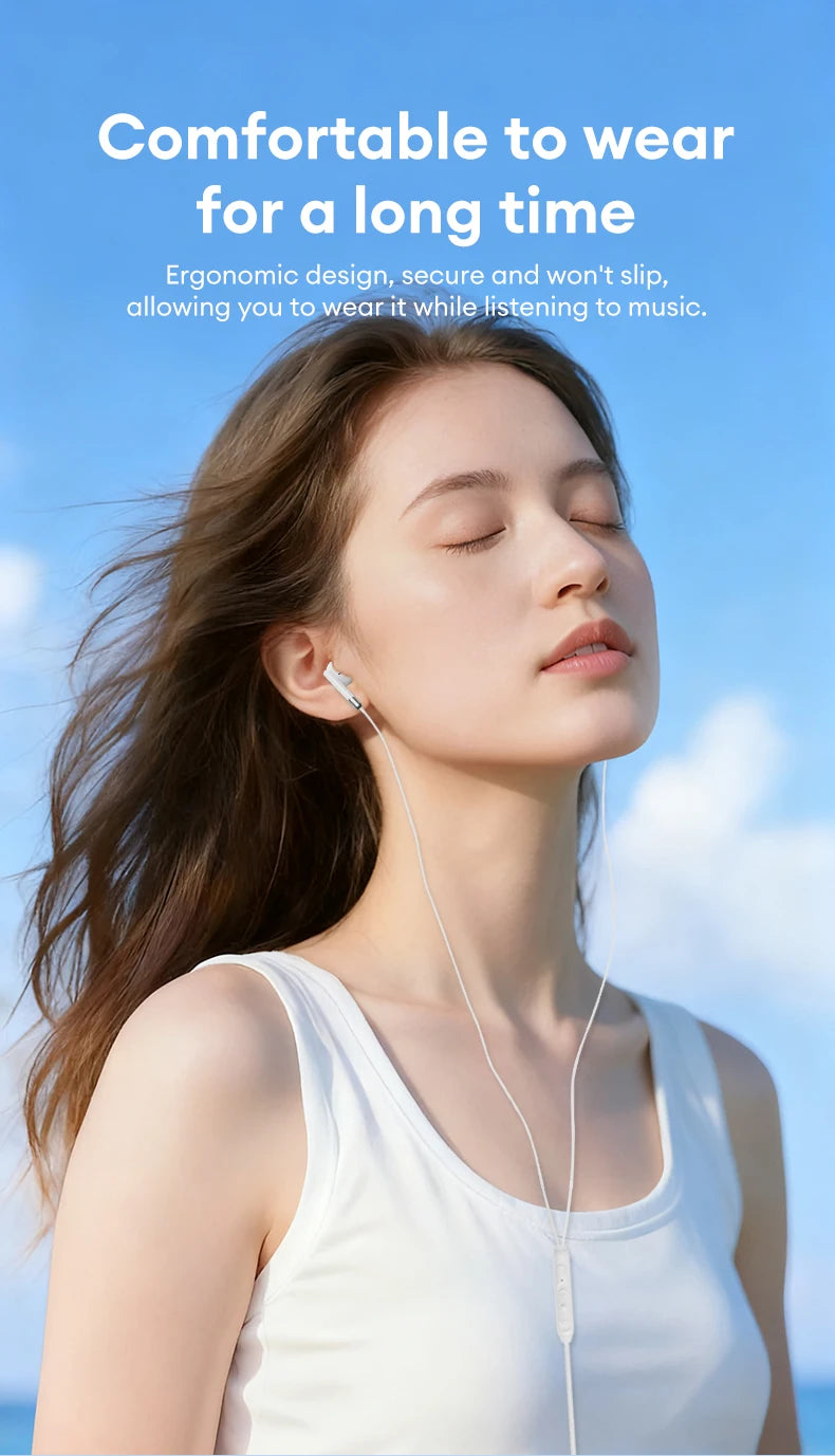 Lenovo Y106 3.5mm TypeC Wired Earphone With Microphone In Ear Wire-controlled Headset HiFi Sound Gaming Earbuds Low Latency New