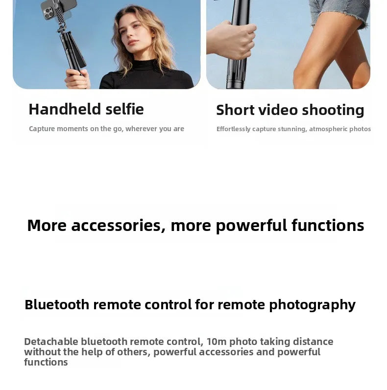 AI Face Tracking Selfie Stick Gimbal Stabilizer, Bluetooth Extendable Phone Tripod with 4-Axis Anti-Shake, Fill Light, Smart Aut