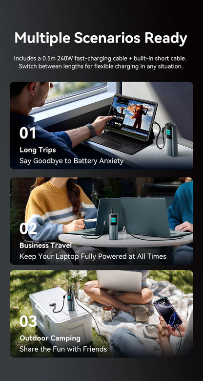 Vention 200W Power Bank 27000mAh PD 3.1 140W Max Portable PowerBank for Laptop PD Fast Charging for iPhone 17 16 Samsung S25 S24