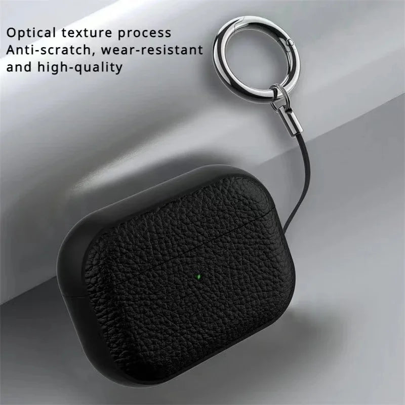 TPU Leather Case For AirPods 4 3 2 1 Earphones Protective Cases For Apple Air Pods Pro 1st 2nd Gen Cover Headset Shell With Hook