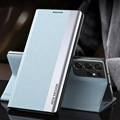 Luxury Leather Flip Case For Samsung Galaxy S26 S25 S24 S23 S22 S21 S20 Ultra Plus Edge S23 S21 S24 FE Note 20 Ultra Stand Cover
