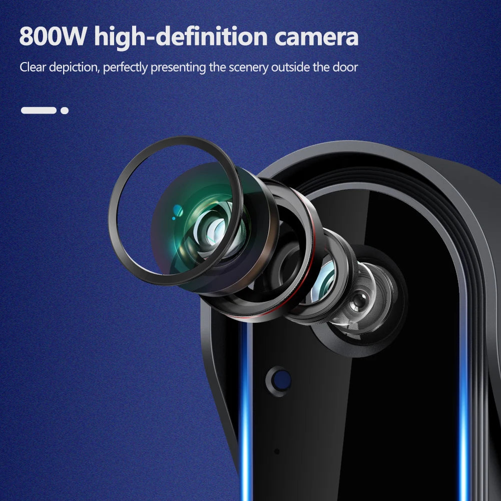 XBIBI Tuya WiFi doorbell, Smart Video Doorbell Camera, 2-way Intercom, Night Vision, microSD/cloud, waterproof, long standby, Wireless Security Camera, Rechargeable Battery