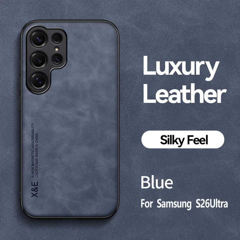 Magnetic Leather Protect Phone Case For Samsung Galaxy S26 S25 S24 S23 S22 Note 20 Ultra Plus S26FE S25FE S24FE Case Back Cover