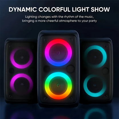 Wireless Karaoke Bluetooth Speaker Subwoofer Portable With Microphone Radio FM Lamp Machine Sound Box Music LED TWS Caixa De Som
