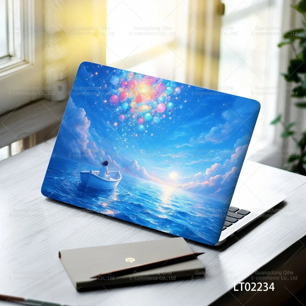 2 PCS Removable Flower Stickers for Laptop PVC Aesthetic Decals Self-Adhesive Peel Off No Residue Tablet Skin MacBook Skin