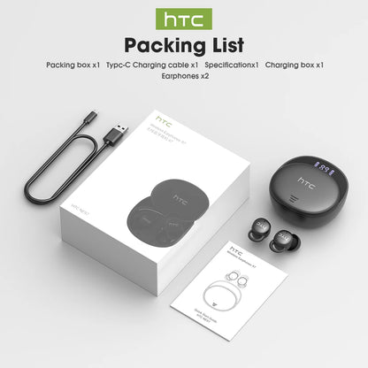 Micro Sleep Wireless Earbuds HTC NE97 Bluetooth 5.3 Pain-Free Fit 18H Playtime Friendly Earphones Soft Sound Side-Sleep