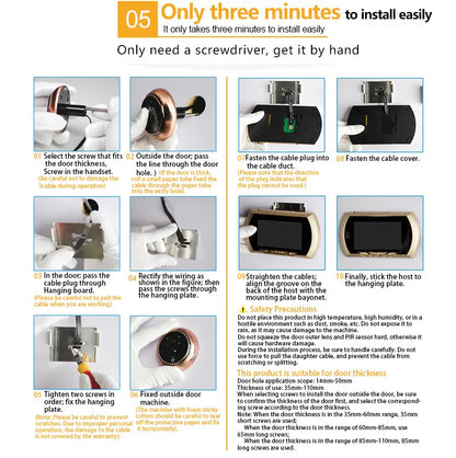 4.5 Inch Smart Digital Door Viewer Camera Door Eye Video Record Peephole Viewers IR Night Vision PIR Motion No Disturb Doorbell