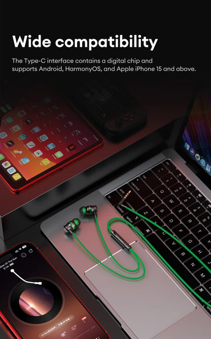 Lenovo YF38 Wired Headphones Type-C/3.5mm With Wire Control In-ear Wired Earphones With Mic For Laptop Computer Tablet Phone