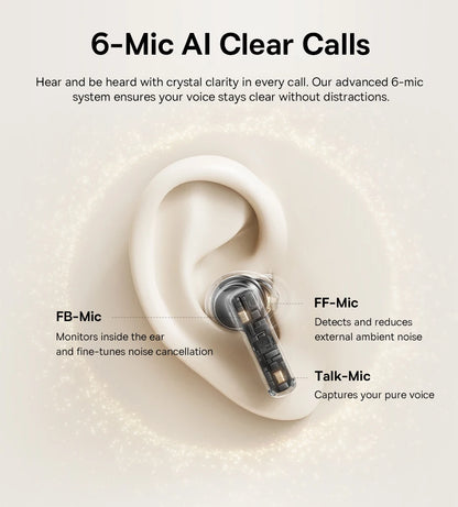Baseus Bowie MP1 ANC Bluetooth 6.0 True Wireless Earbuds -55dB Adaptive Hybrid ANC Earphones Hi-Res LDAC 6-Mic ENC In-Ear Buds