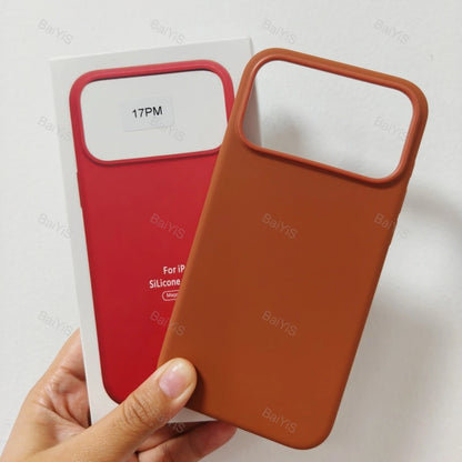 Luxury Original Magnetic Liquid Silicone Phone Case For iPhone 17 18 Pro Max For Magsafe Wireles Charger Button Cover with box