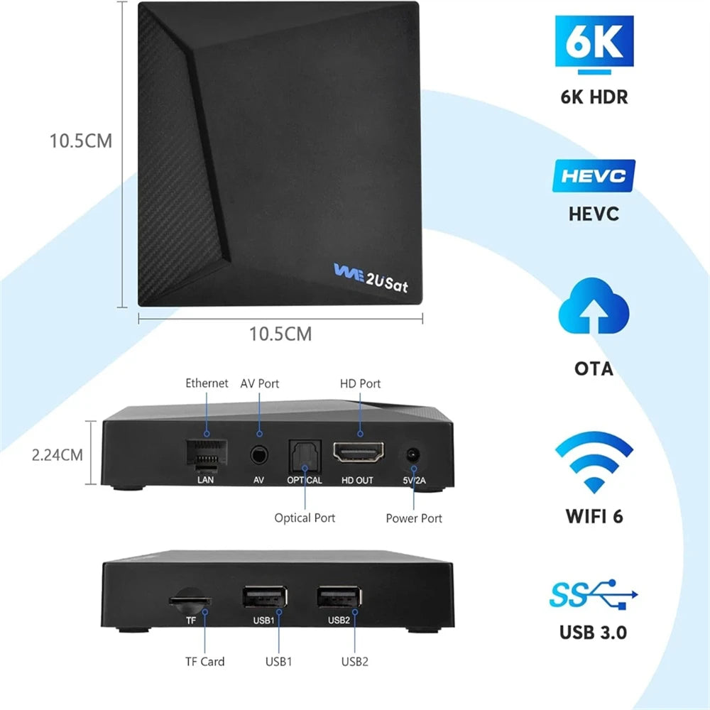 We2USat K3 PRO+-Streaming Smart TV Box Media Player Build in WiFi+Voice Remote Control Comparison with Vseebox V5 PRO Free Ch