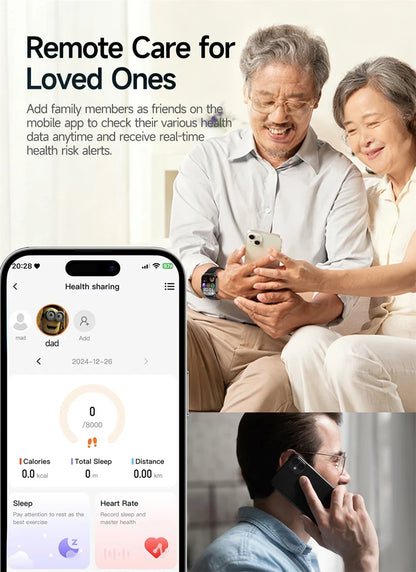 2026 New Professional-Grade Health Smart Watch Men ECG BP HR Uric Acid Lipid BMI Body Analysis Bluetooth Call Smartwatch Women