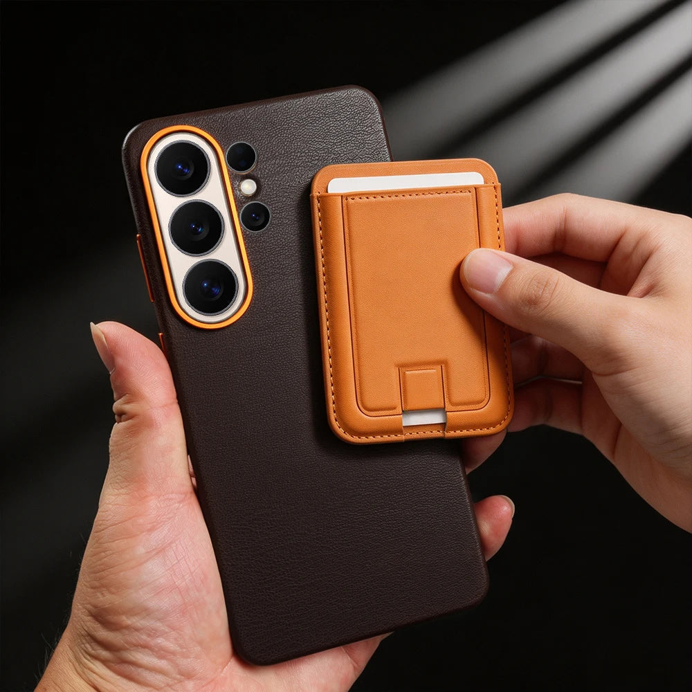 For Magsafe Premium Leather Case for Samsung Galaxy S26 Ultra S26Ultra S26Plus S25 Plus S25Ultra Phone Case Cover Magnetic Coque