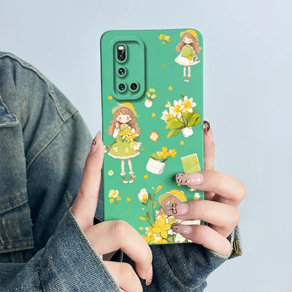 For Vivo V19 Phone Case vivoV19 Back Cover Soft Silicone Sweet Painted Cartoon Shell Capa Lovely Printed Protective Coque Cases