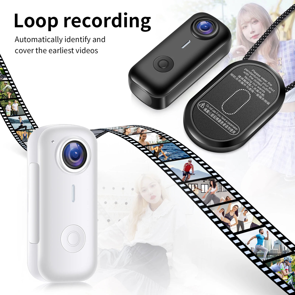 Mini Magnetic Thumb Action Cam 120° Wide Angle Smart Anti Shake For Bike Vlog Motorcycle Daily School Recording And Cycling