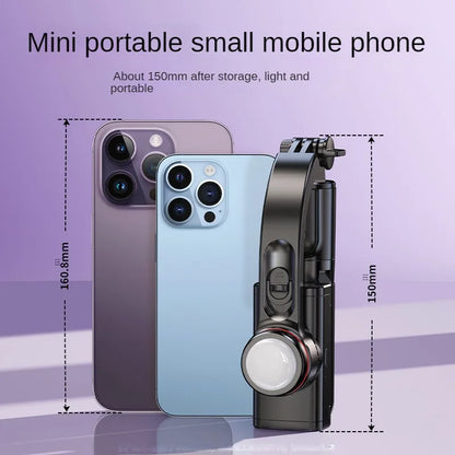 Mobile gimbal Stabilizer Foldable with Tripod Stand, Anti-Shake Function and Phone Holder for Live Streaming and Selfie Stick