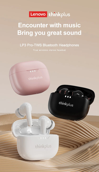 10pcs Lenovo LP3 Pro Wholesale 2pcs Original LP3 Pro Wireless Bluetooth Headphones HiFi Stereo Earbuds Noise Reduction With Mic