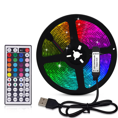 5V USB RGB LED Strip Light Remote Control 5050 30LED/m 5m 10m Lights Tape TV Backlights Home Decoration 0.5/1/2/3m Black PCB