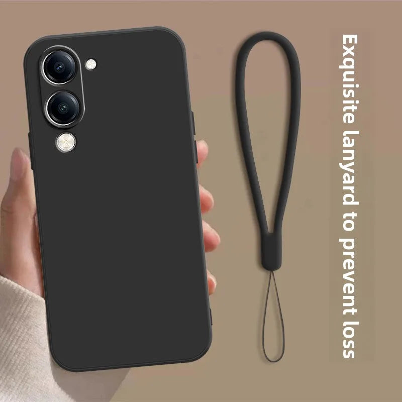 For VIVO Y29S Y19 5G Y04 Y19e 4G Case Simple Skin-friendly Silicone Lanyard Cover for VIVo Y29 s Anti-slip Shockproof Funda