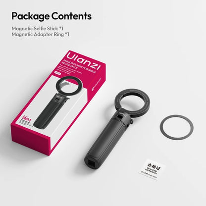 Ulanzi MT71 Magnetic Mini Selfie Stick Telescoping Pole Phone Handle Desktop Tripod for iPhone 17 16 15 14 Android for Travel