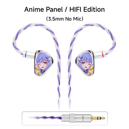 CVJ JEMINE Gaming Earphones 1DD+1BA Hybrid Driver Wired Earbuds Detachable Faceplate HiFi In-Ear Monitor Gaming Music Dual Style