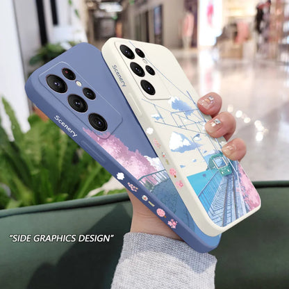 Tranquil Scenery Phone Case For Samsung Galaxy S25 FE S24 S23 S22 S21 S20 Ultra Plus S10 10E Note 20 ultra 10 9 Plus Cover