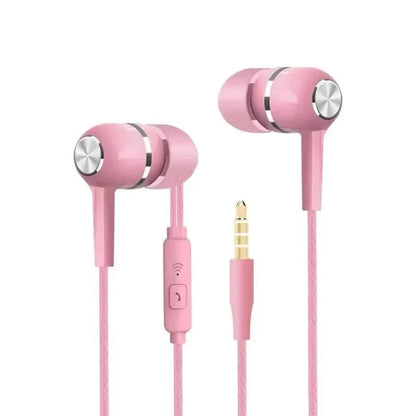 3.5mm Jack Wired Plug Comfortable In-Ear Music Gear 3.5mm Wired Headphones For Smartphone PC Laptop Microphone Volume Control