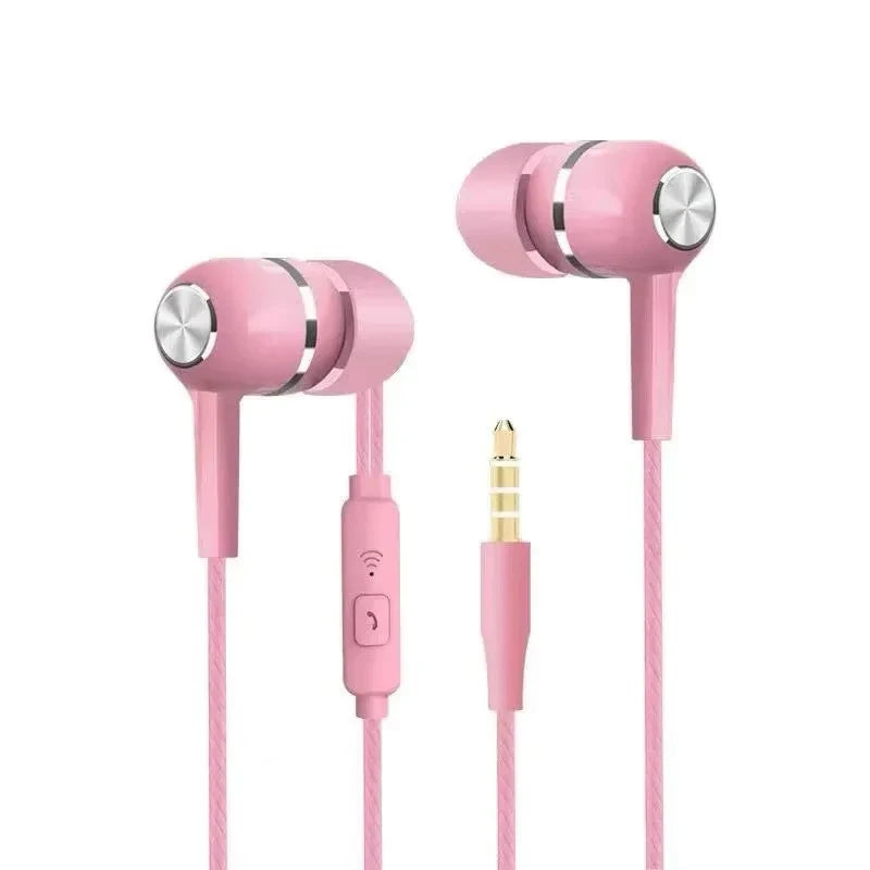 3.5mm Jack Wired Plug Comfortable In-Ear Music Gear 3.5mm Wired Headphones For Smartphone PC Laptop Microphone Volume Control